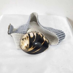 Vtg Charming Belts of Beverly Hills Inc Elastic Stretch Belt Conch Shell Buckle